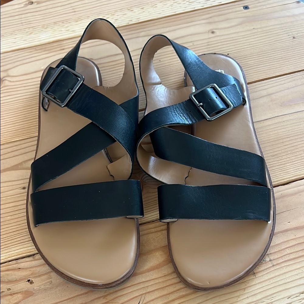 Black Leather Women's Sandals. 13
